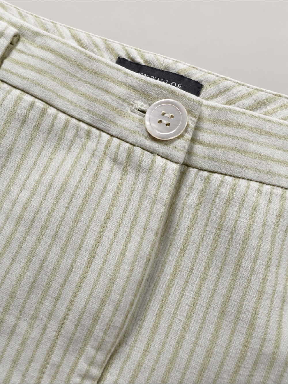 Ann Taylor Linen Blend Striped Cropped Wide Leg Pants Size 12